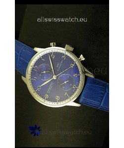 IWC Portuguese Chronograph Swiss Replica Watch in Steel Case - 1:1 Mirror Replica Edition