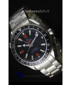Omega Planet Ocean GMT Black Swiss Replica Watch - 1:1 Ultimate Mirror Edition
