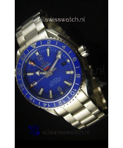 Omega Planet Ocean GMT Blue Swiss Replica Watch - 1:1 Ultimate Mirror Edition