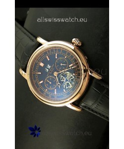 Patek Philippe Complications Tourbillon Japanese Replica Watch in Pink Gold