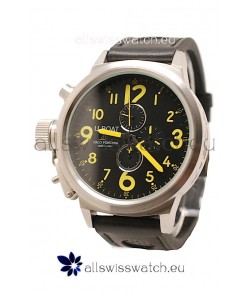 U-Boat Flightdeck Japanese Replica Watch in Black Dial