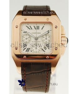 Cartier Santos 100 Swiss Replica Gold Watch
