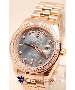 Rolex Day Date II Rose Gold Japanese Watch in Pearl Dial 