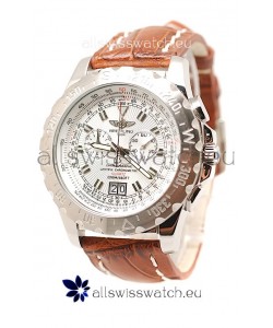Breitling Chronograph Chronometre Replica Watch in Brown Strap