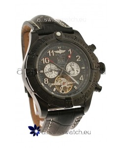 Breitling Chronometre Tourbillon Japanese Replica Watch in Black Dial