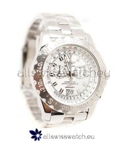 Breitling Chronograph Chronometre Replica Watch in White Dial