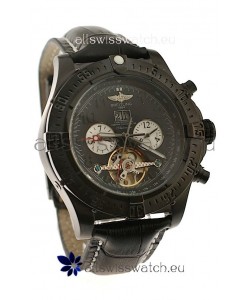 Breitling Chronometre Tourbillon Japanese Replica Watch in Black 