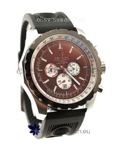 Breitling Chrono-Matic Chronometre Japanese Replica Watch in Maroon Dial