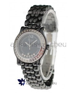 Chopard Happy Sport Ladies Japanese Black Ceramic Watch