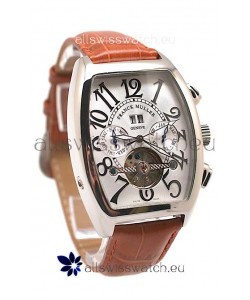 Franck Muller Conquistador Tourbillon Japanese Watch in Brown Strap