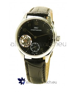 IWC Portuguese Tourbillon Swiss Replica Watch in Black Dial