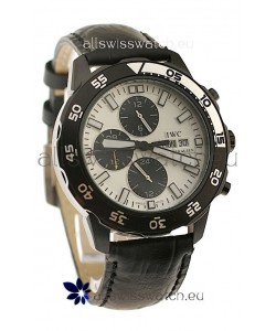 IWC Aquatimer Chronograph Japanese Replica PVD Watch in White Dial