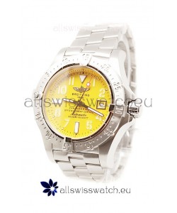 Breitling Chronograph Chronometre Swiss Replica Watch in Yellow Dial