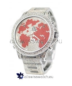 Jacob & Co Diamond Japanese Replica Watch in Red/White Dial