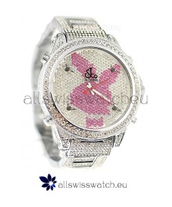 Jacob & Co Diamond Japanese Replica Watch in Pink/White Dial