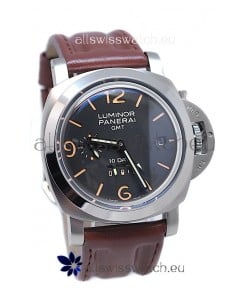 Panerai Luminor GMT 10 Days Swiss Replica Watch in Brown Strap