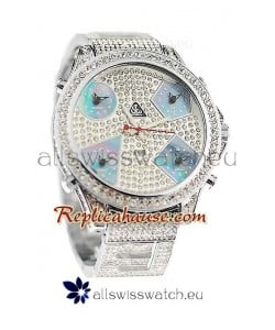 Jacob & Co Diamond Japanese Replica Watch in Light Blue Sub Dial