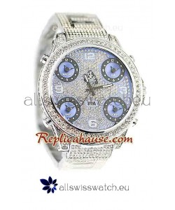 Jacob & Co Diamond Japanese Replica Watch in Light Blue Dial