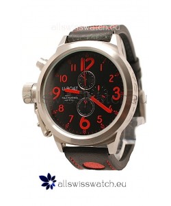 U-Boat Flightdeck Japanese Replica Watch in Black Dial