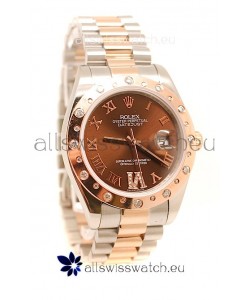 Rolex DateJust Mid-Sized Rose Gold Japanese Replica Watch 