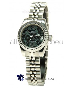 Rolex Datejust Floral Motif Ladies Swiss Replica Watch