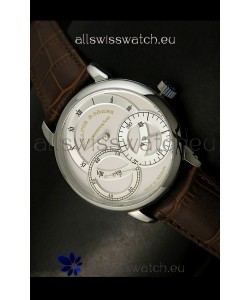 Alange Sohne Dual Sub Dials Japanese Watch Brown Strap