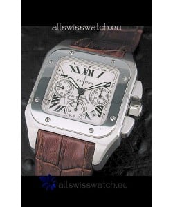 Cartier Santos Swiss Replica Watch in White Dial