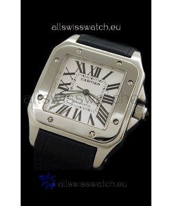 Cartier Santos 100 Swiss Replica Watch in White Dial