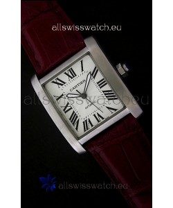 Cartier Tank 100 Japanese Replica Watch in Brown Strap