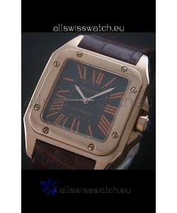 Cartier Santos 100 Swiss Replica Watch in Black Dial