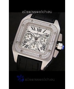Cartier Santos Swiss Replica Watch in White Dial