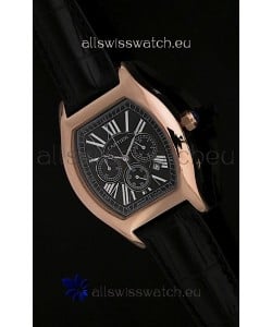 Cartier Tortue Japanese Replica Watch in Black Dial