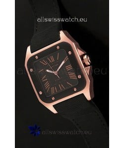 Cartier Santos Swiss Replica Watch in Black Dial