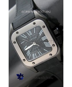 Cartier Santos 100 Japanese Replica Watch with Titanium Bezel