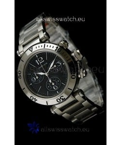 Cartier Pasha De Seatimer Japanese Quartz Watch in Black Dial