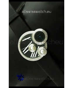 Cartier Jewellery Pearl Diamond Watch in Black Dial