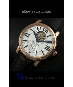 Ballon De Cartier Flying Tourbillon Japanese Replica Watch - Pink Gold Case