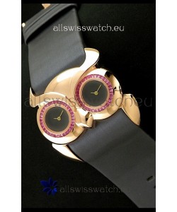 Chopard Animal World Ladies Owl Watch in Double Black Dial