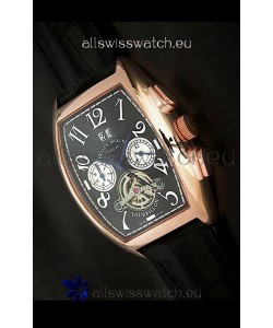 Franck Muller Tourbillon Japanese Replica Watch in Black Dial