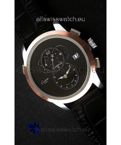 Glashuette ST. Steel Japanese Replica Watch in Black Dial