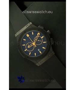 Hublot Big Bang Classic Fusion Chrono Japanese Watch with Yellow Markers Ceramic Case