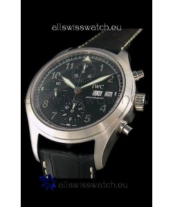 IWC Der Flieger Chronograph Swiss Replica Watch in Black Dial