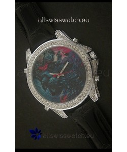 Five Time Zones J&C Imitations Japanese Watch in Full Diamonds