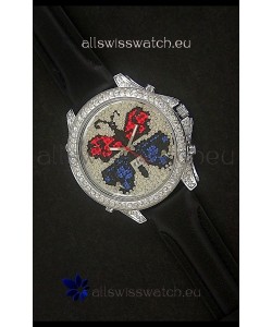 Five Time Zones J&C Clone Watch in Full Diamonds