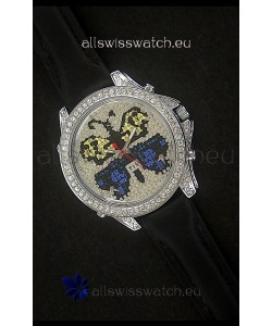 Five Time Zones J&C Clone Watch in Full Diamonds