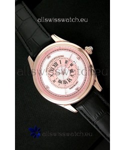 Montblanc Pure Mechanique Horlogere Swiss Replica Rose Gold Watch in Mop Pink Dial