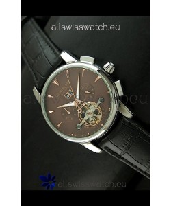 Mont Blanc Flying Tourbillon Japanese Replica Watch in Brown Dial