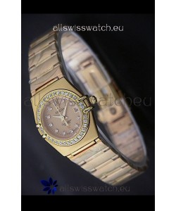 Omega Full Gold Diamonds Constellation Japanese Watch