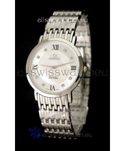 Omega DeVelie Japanese Replica Watch in Diamond Markers