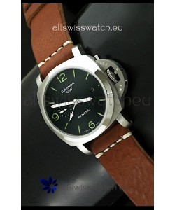 Luminor GMT Panerai Japanese Replica Automatic Watch in Black Dial